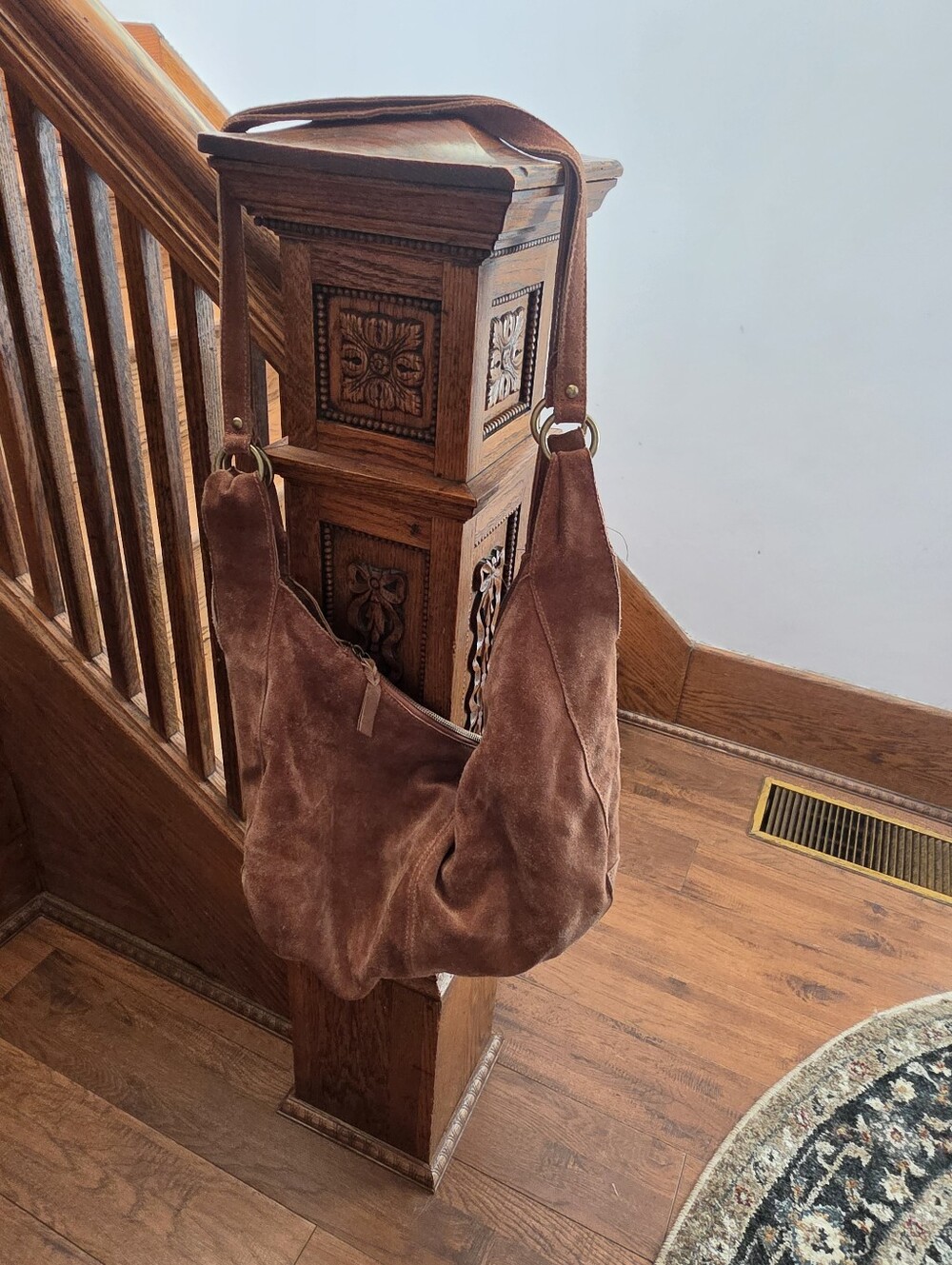 Free People Chocolate Brown Suede Messenger Bag